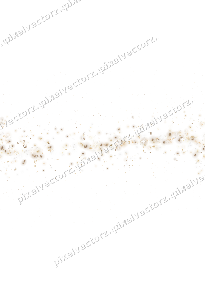 Nahtloses Glitzerband aus Tropfen und Konfetti auf transparentem Grund