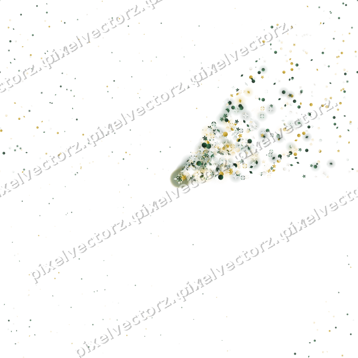 Nahtloser Glitzerfächer aus Blüten und Punkten auf transparentem Grund