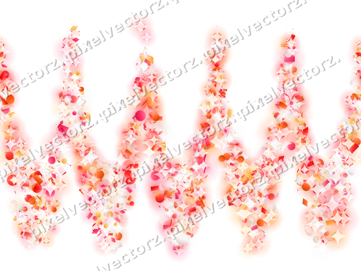 Nahtlose Glitzergirlande in Rot und Orange auf transparentem Grund