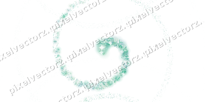 Nahtlose Glitzerspirale aus Splittern in Grün auf transparentem Grund