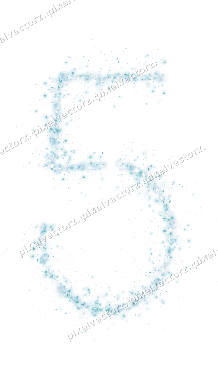 Nahtlose Glitzerzahl 5 in Türkis und Blassblau auf transparentem Grund