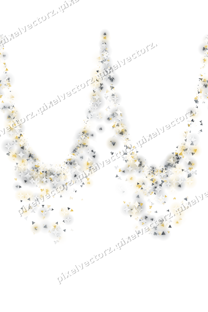 Nahtlose Glitzergirlande in Bernstein und Grau auf transparentem Grund