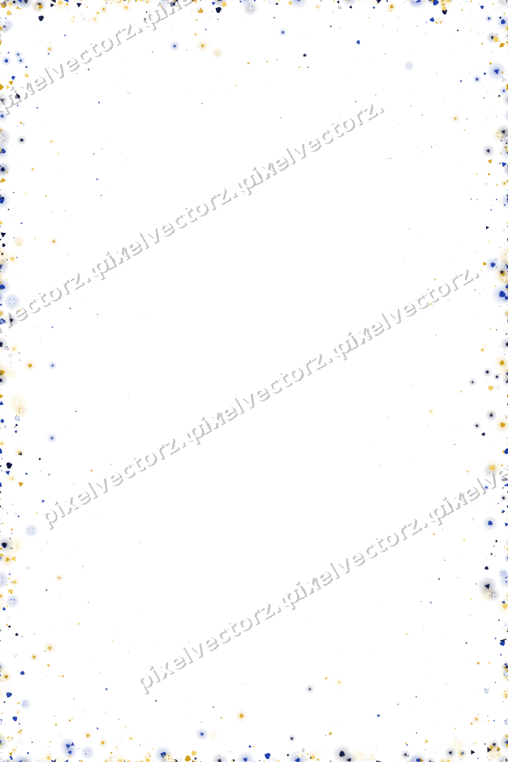 Nahtlose Glitzervignette in Bernstein und Blau auf transparentem Grund