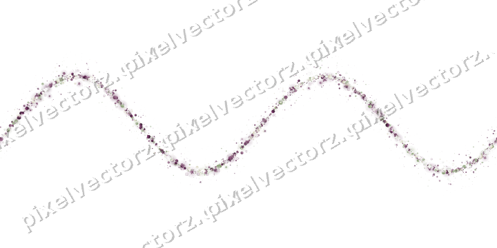 Nahtlose Glitzerwelle aus Blüten und Punkten auf transparentem Grund
