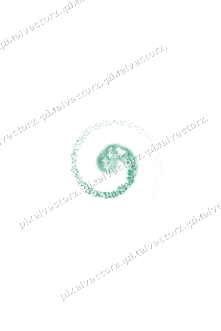 Nahtlose Glitzerspirale aus Schneeflocken auf transparentem Grund