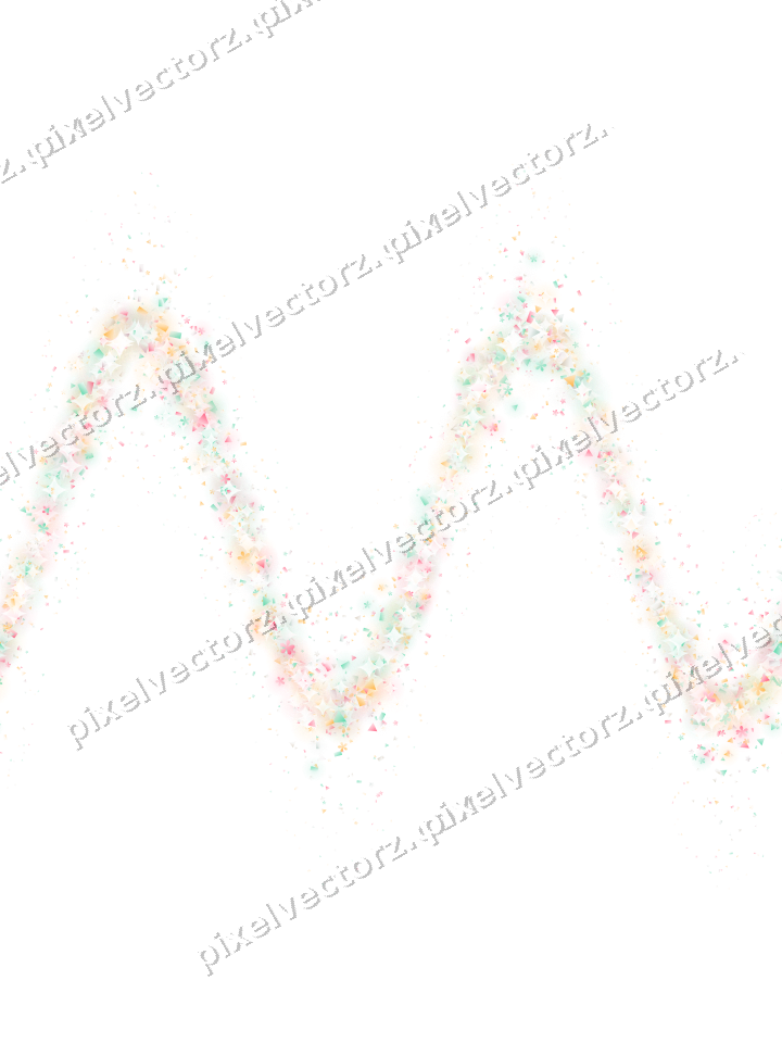 Nahtlose Glitzerwelle aus Blüten und Dreiecken auf transparentem Grund