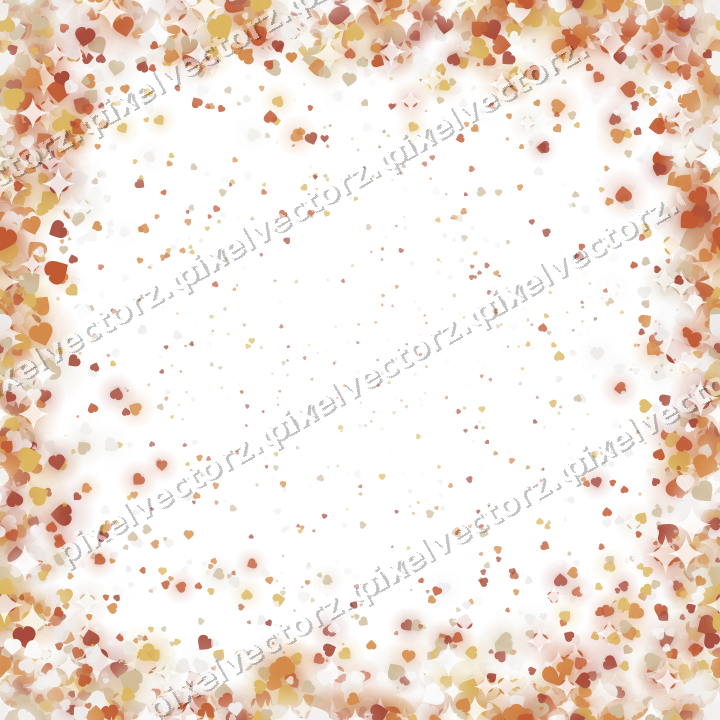 Nahtlose Glitzervignette aus Herzen in Orange auf transparentem Grund