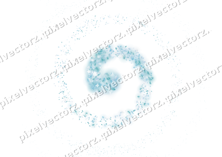 Nahtlose Glitzerspirale aus Tropfen in Türkis auf transparentem Grund
