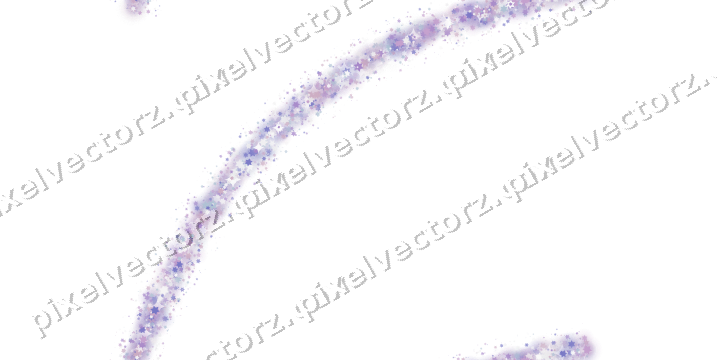 Nahtloser Glitzerbogen aus Sternen in Violett auf transparentem Grund