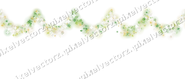 Nahtlose Glitzergirlande aus Blüten und Rauten auf transparentem Grund