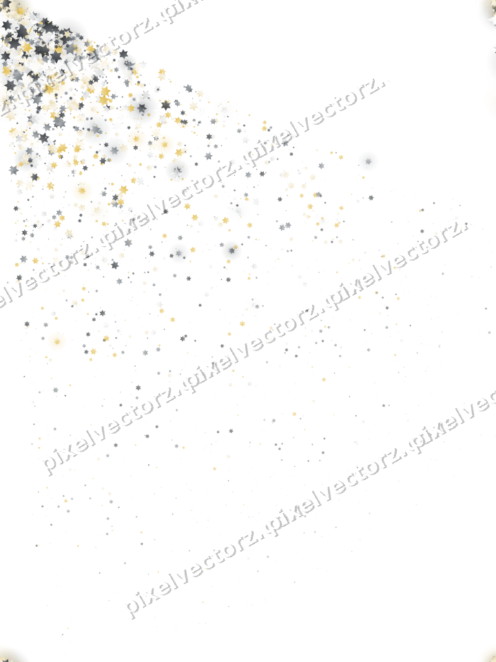 Nahtloser Glitzerfächer aus Sternen auf transparentem Grund