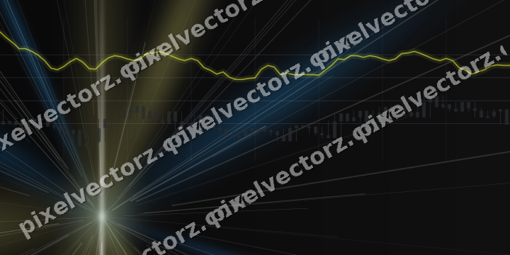 Leuchtender Neon Diagramm Hintergrund in Blau und Gelb