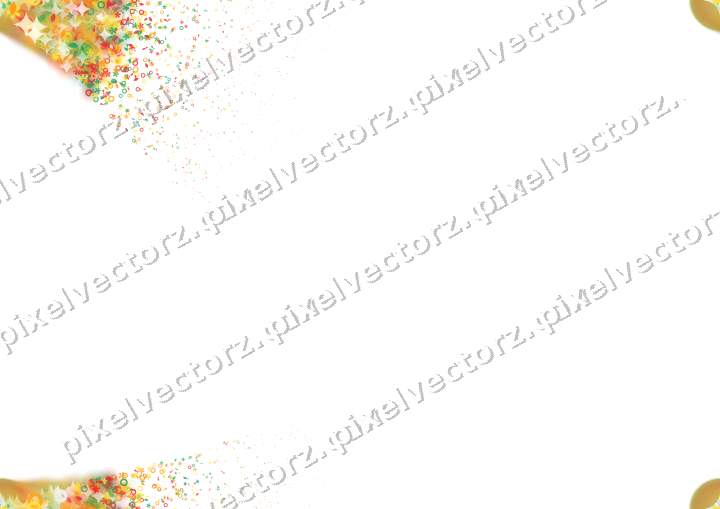 Nahtloser Glitzerfächer aus Blüten und Tropfen auf transparentem Grund