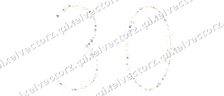 Nahtlose Glitzerzahl 30 aus Funken auf transparentem Grund