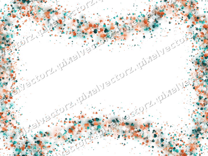 Nahtloser Glitzerkranz in Orange und Petrol auf transparentem Grund