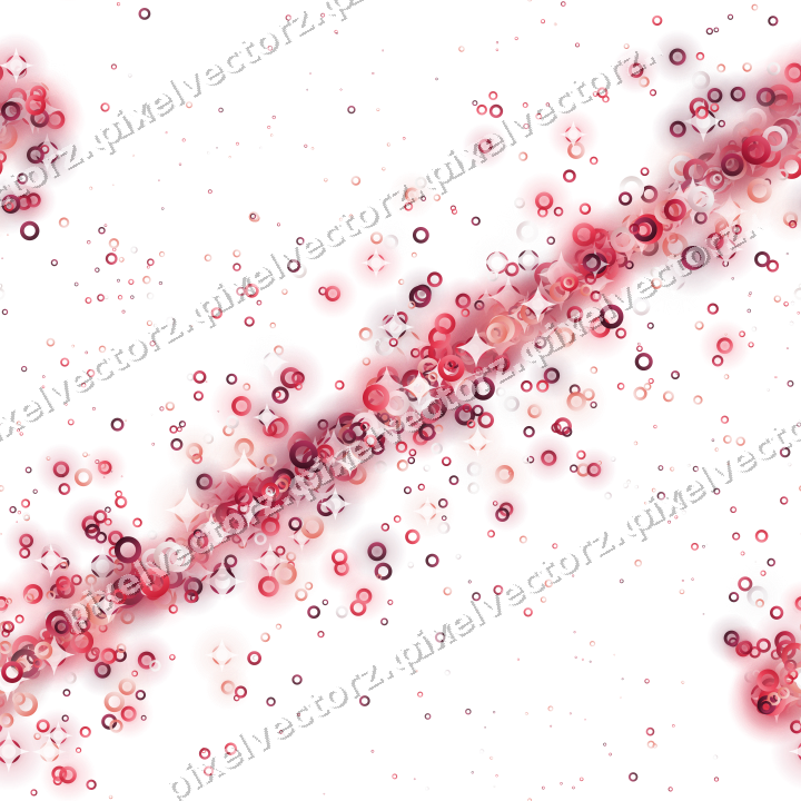 Nahtloses Glitzerband aus Ringen in Rosa auf transparentem Grund