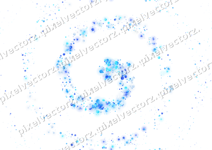 Nahtlose Glitzerspirale in Türkis und Blau auf transparentem Grund
