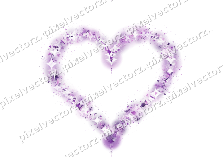 Nahtloses Glitzerherz in Violett auf transparentem Grund