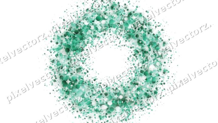 Nahtloser Glitzerkranz aus Punkten auf transparentem Grund