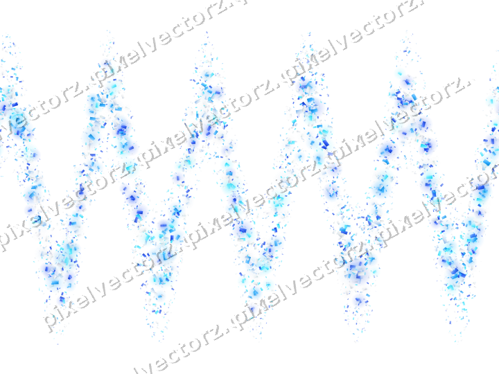 Nahtlose Glitzerwelle aus Konfetti in Türkis auf transparentem Grund