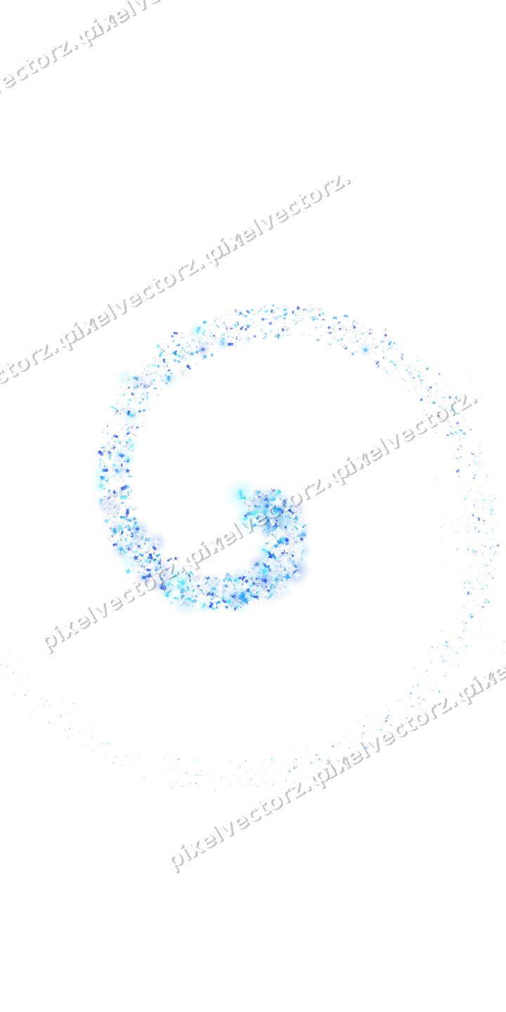 Nahtlose Glitzerspirale aus Sternen und Funken auf transparentem Grund