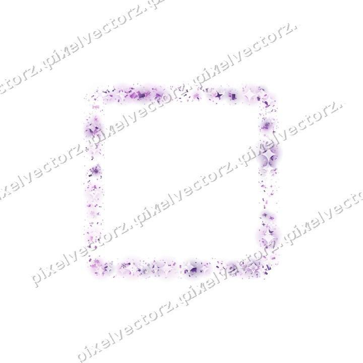 Nahtloser Glitzerrahmen in Violett auf transparentem Grund