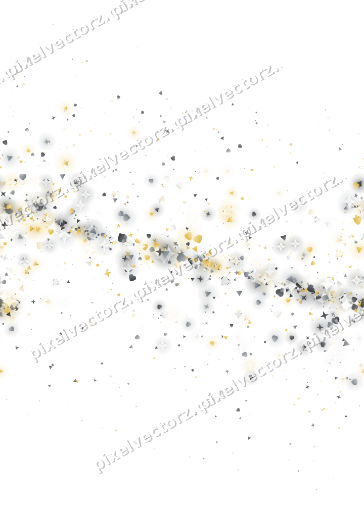 Nahtloses Glitzerband aus Sternen und Herzen auf transparentem Grund
