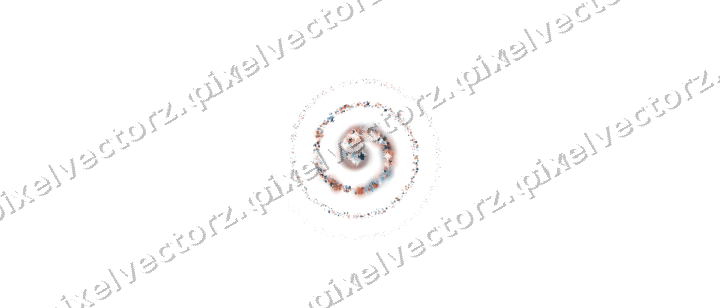 Nahtlose Glitzerspirale aus Sternen und Funken auf transparentem Grund