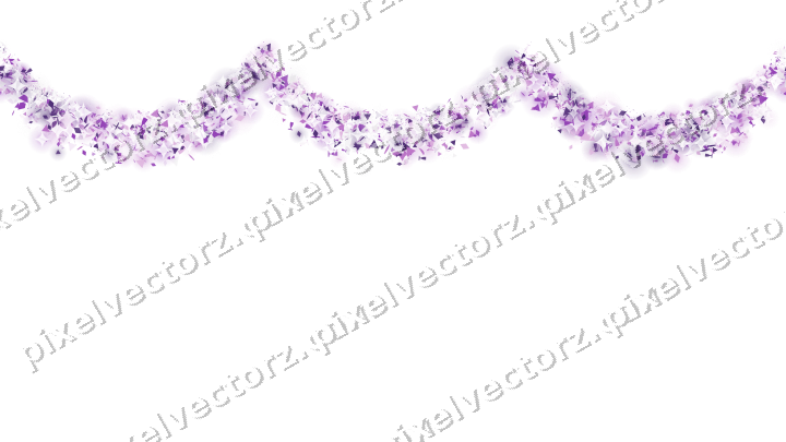Nahtlose Glitzergirlande in Violett auf transparentem Grund
