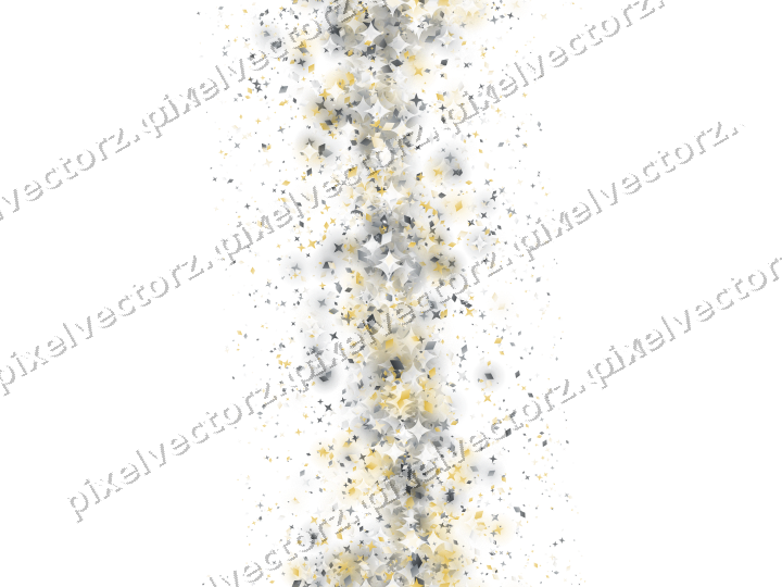 Nahtloses Glitzerband aus Sternen und Rauten auf transparentem Grund