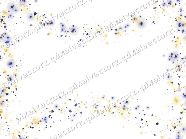 Nahtloser Glitzerkranz aus Sternen und Funken auf transparentem Grund
