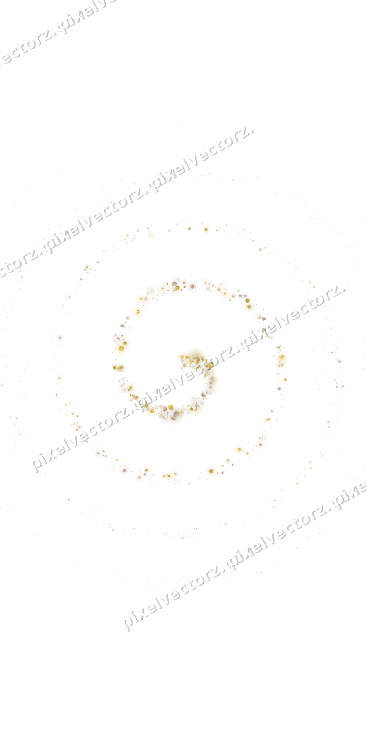 Nahtlose Glitzerspirale aus Herzen und Punkten auf transparentem Grund