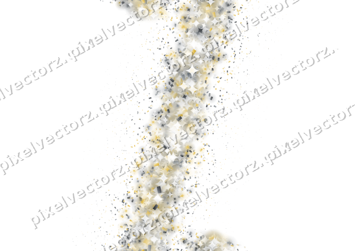 Nahtloses Glitzerband aus Funken und Konfetti auf transparentem Grund