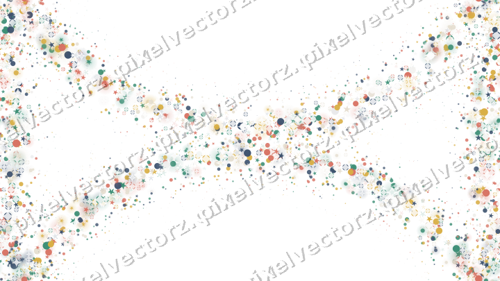 Nahtloser Glitzerkranz aus Sternen und Punkten auf transparentem Grund
