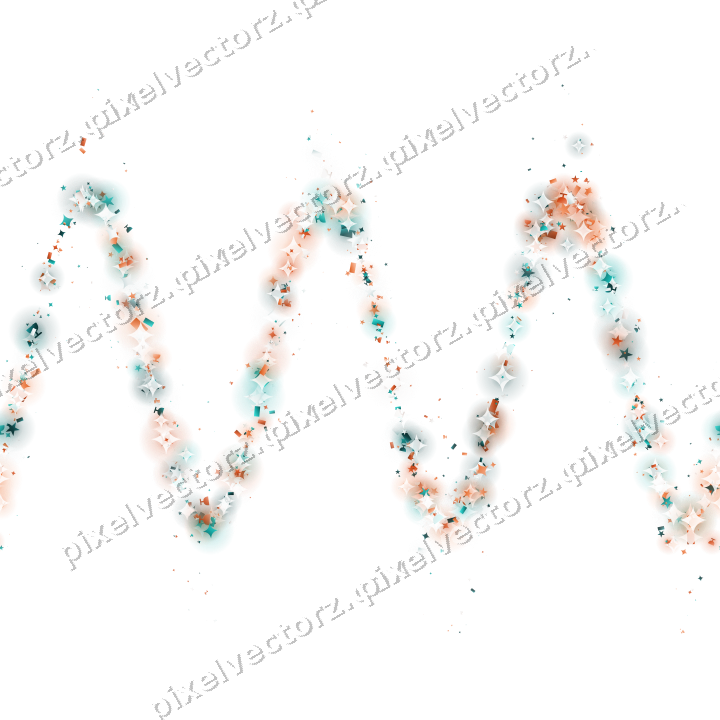 Nahtlose Glitzerwelle aus Sternen und Funken auf transparentem Grund