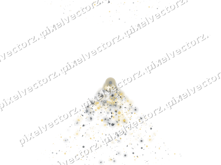 Nahtloser Glitzerfächer in Bernstein und Grau auf transparentem Grund