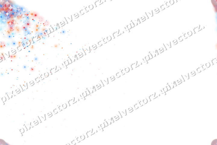 Nahtloser Glitzerfächer in Blau und Rot auf transparentem Grund