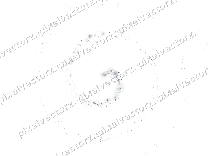Nahtlose Glitzerspirale aus Sternen und Funken auf transparentem Grund