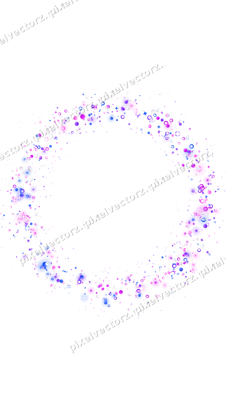 Nahtloser Glitzerkranz in Violett und Blau auf transparentem Grund