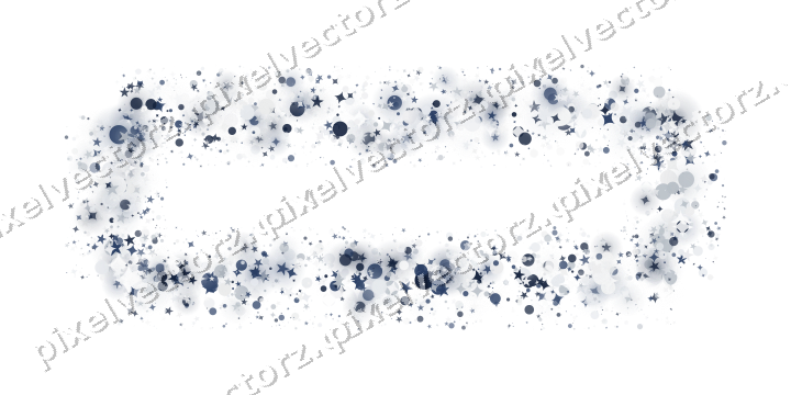Nahtloser Glitzerrahmen aus Sternen und Funken auf transparentem Grund