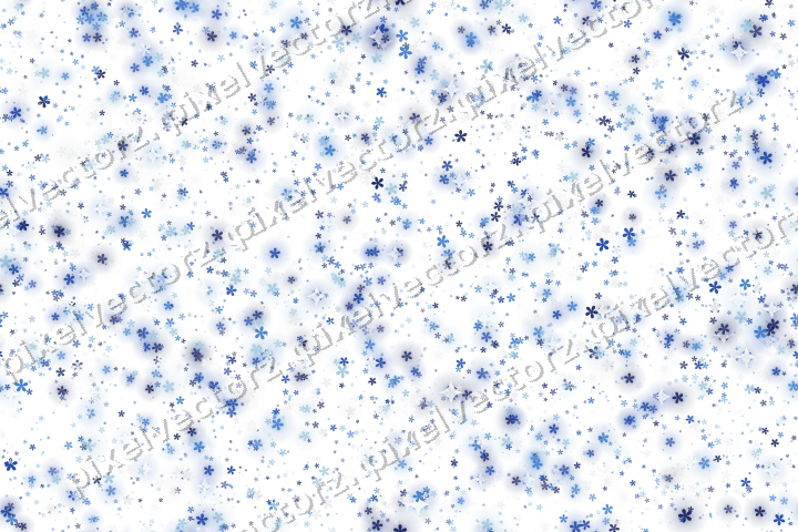Nahtlose Glitzerstreuung aus Blüten in Blau auf transparentem Grund