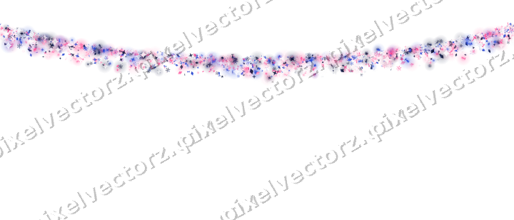 Nahtlose Glitzergirlande in Rosa und Blau auf transparentem Grund