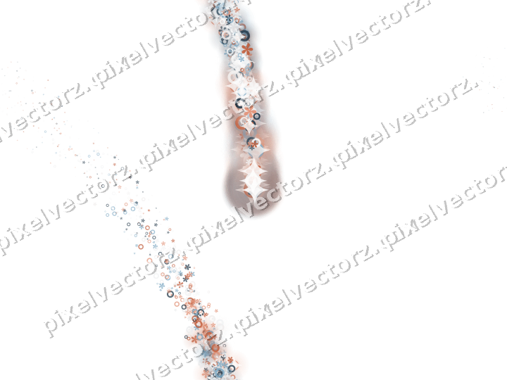 Nahtloser Sternenschweif aus Blüten und Ringen auf transparentem Grund