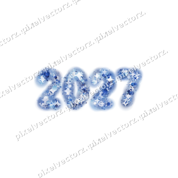 Nahtlose Glitzerzahl 2027 in Blau und Türkis auf transparentem Grund