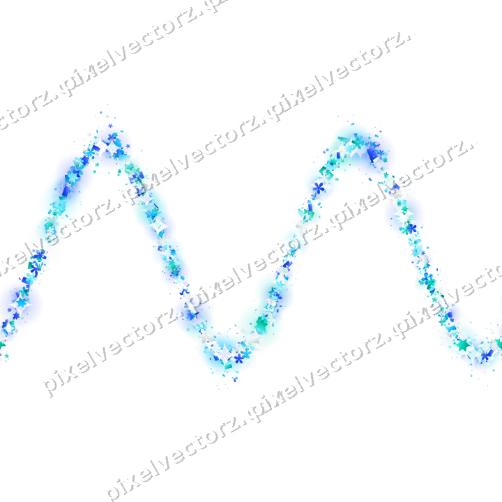 Nahtlose Glitzerwelle aus Sternen und Blüten auf transparentem Grund