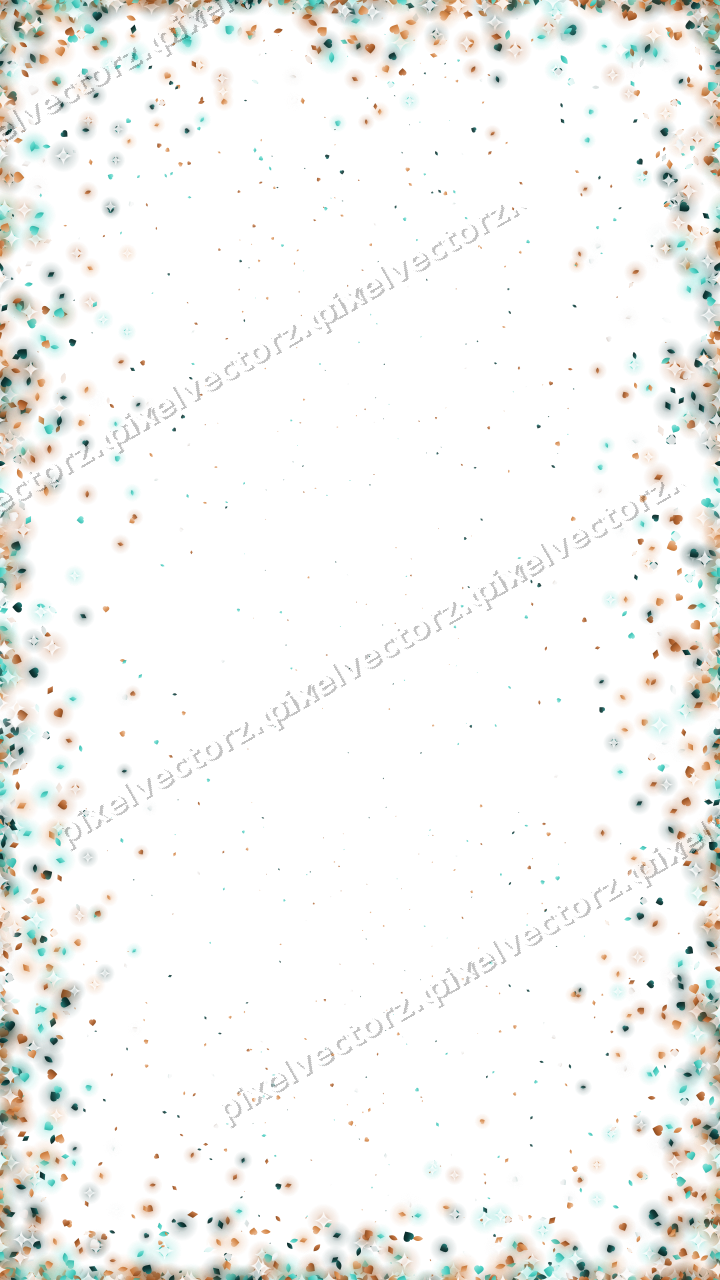 Nahtlose Glitzervignette in Orange und Petrol auf transparentem Grund
