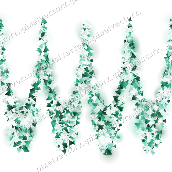 Nahtlose Glitzergirlande aus Dreiecken auf transparentem Grund