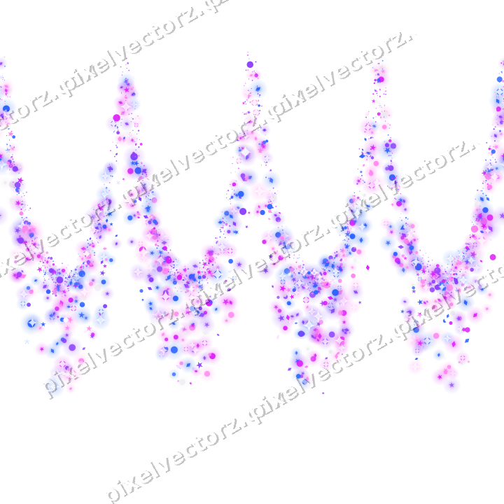 Nahtlose Glitzergirlande in Violett und Blau auf transparentem Grund