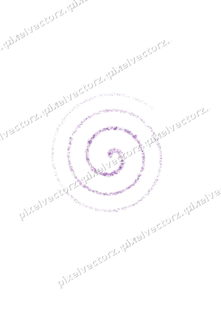 Nahtlose Glitzerspirale aus Ringen in Violett auf transparentem Grund