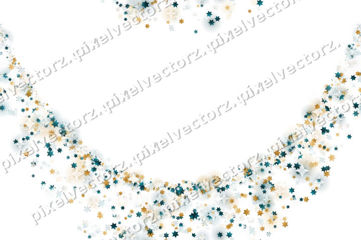 Nahtlose Glitzergirlande aus Sternen auf transparentem Grund